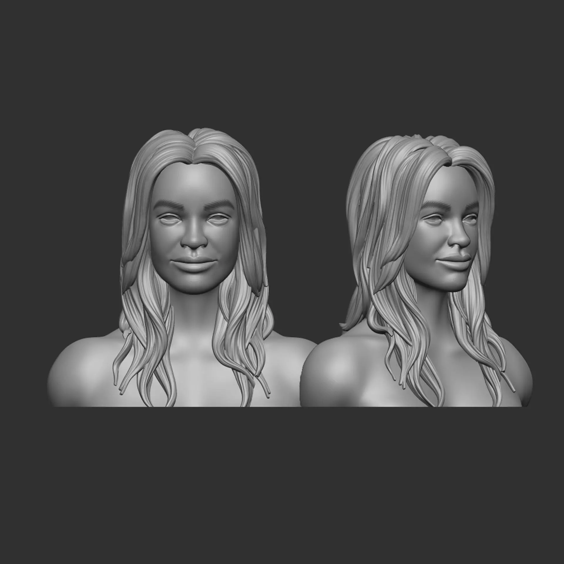 hair 4 woman with long 3D print model