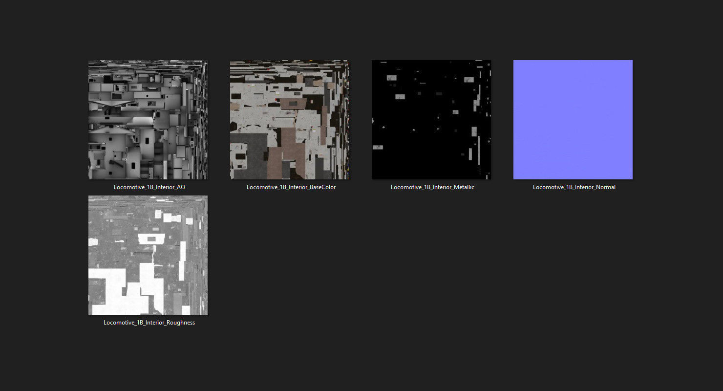 Locomotive And Railcar 1B Low-poly 3D model_36