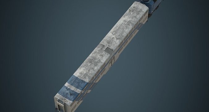 Locomotive And Railcar 1B Low-poly 3D model 4