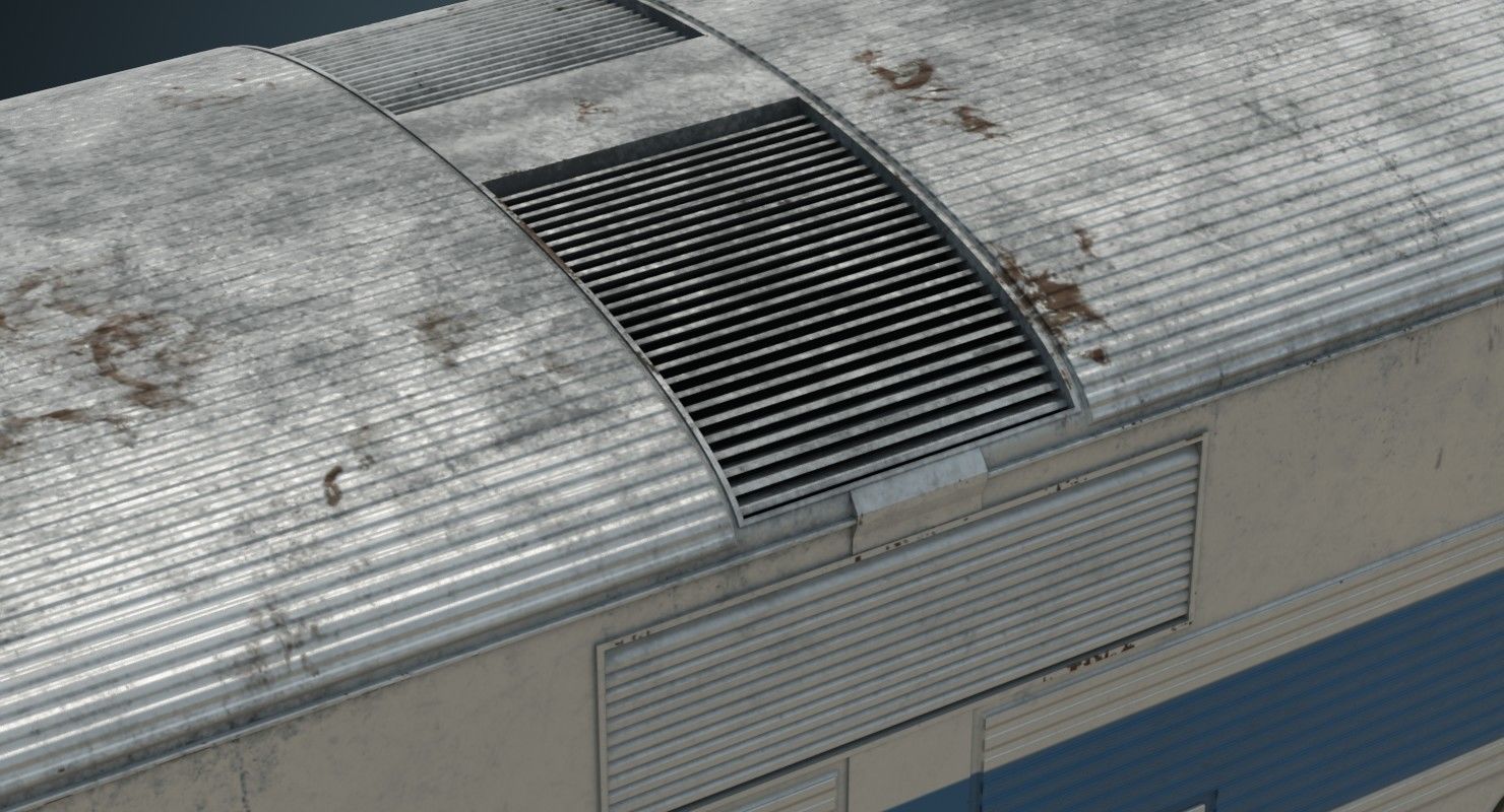 Locomotive And Railcar 1B Low-poly 3D model_16