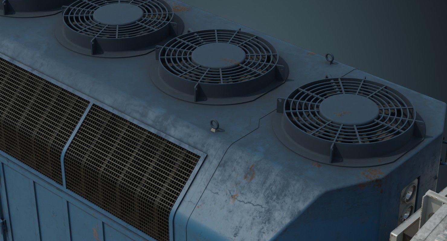 Locomotive And Railcar 1B Low-poly 3D model_10