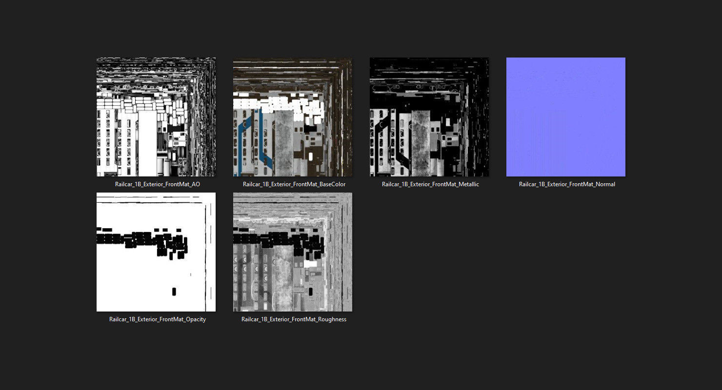 Locomotive And Railcar 1B Low-poly 3D model_44