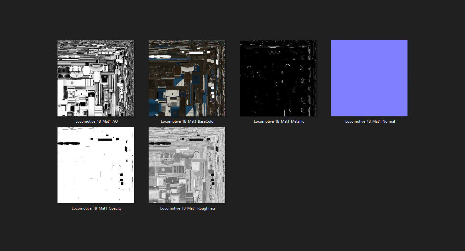 Locomotive And Railcar 1B Low-poly 3D model_38