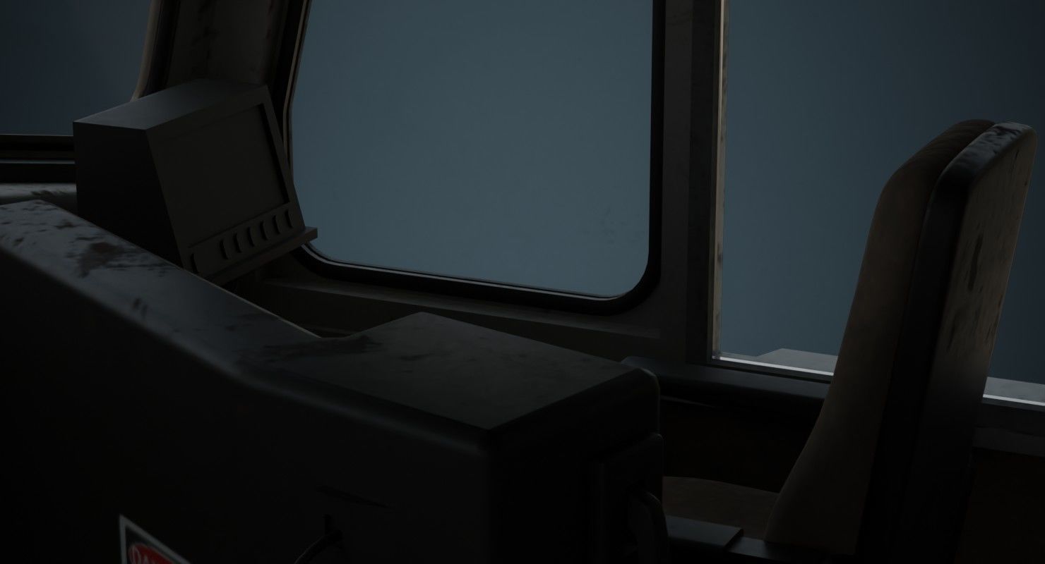 Locomotive And Railcar 1B Low-poly 3D model_18