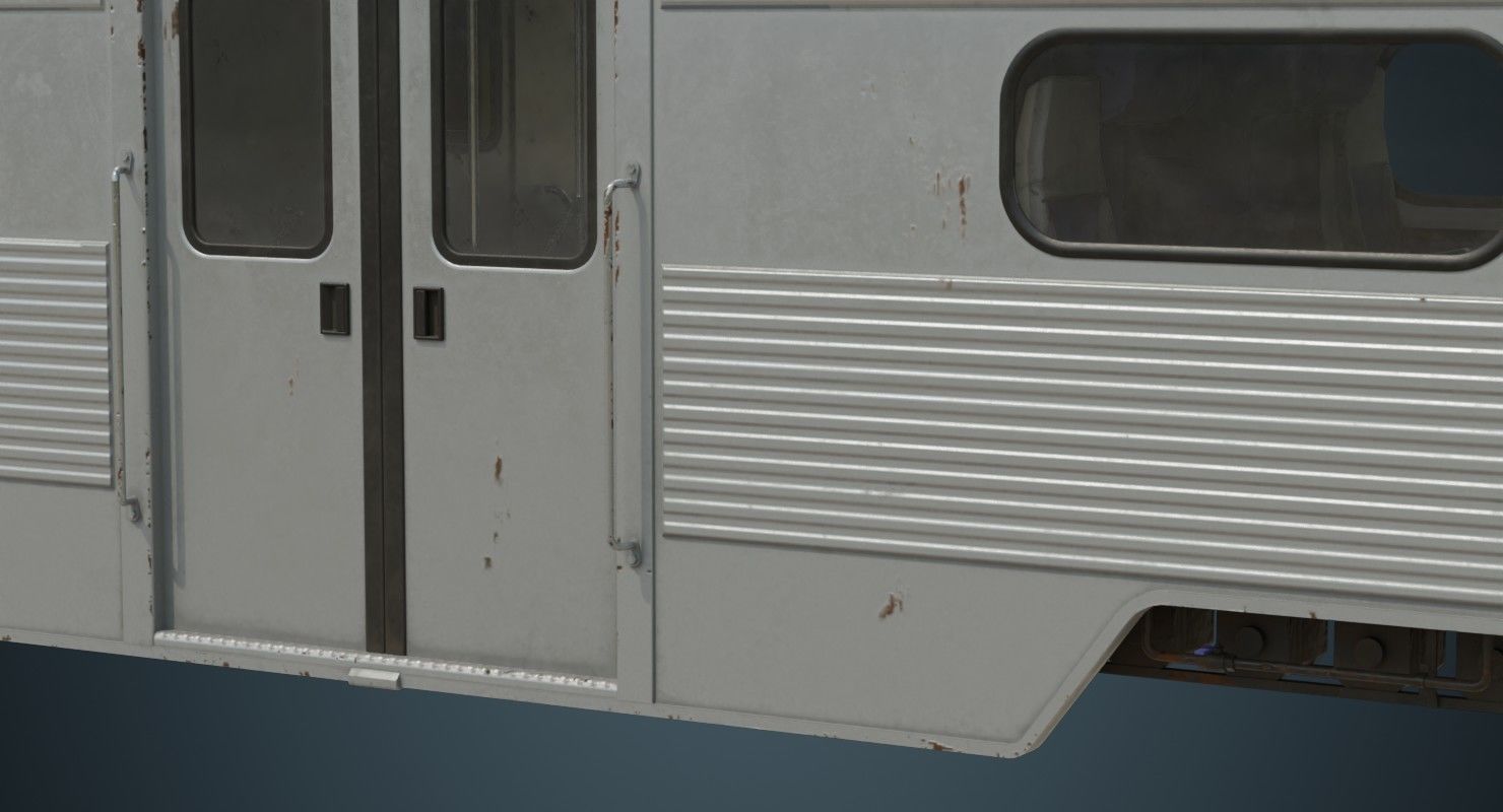 Locomotive And Railcar 1B Low-poly 3D model_15