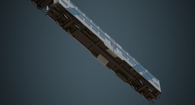 Locomotive And Railcar 1B Low-poly 3D model 7
