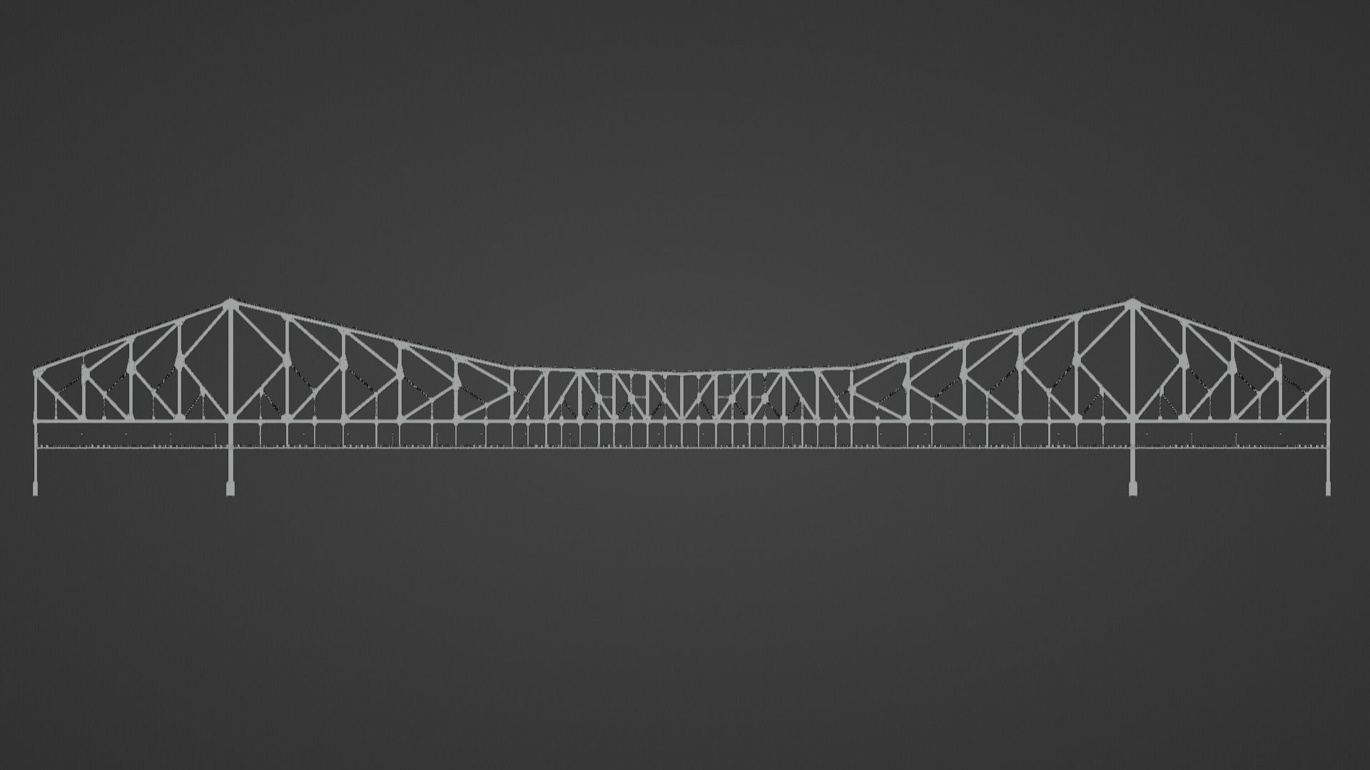 Suspension Type Balanced Cantilever Bridge Free 3D model_2