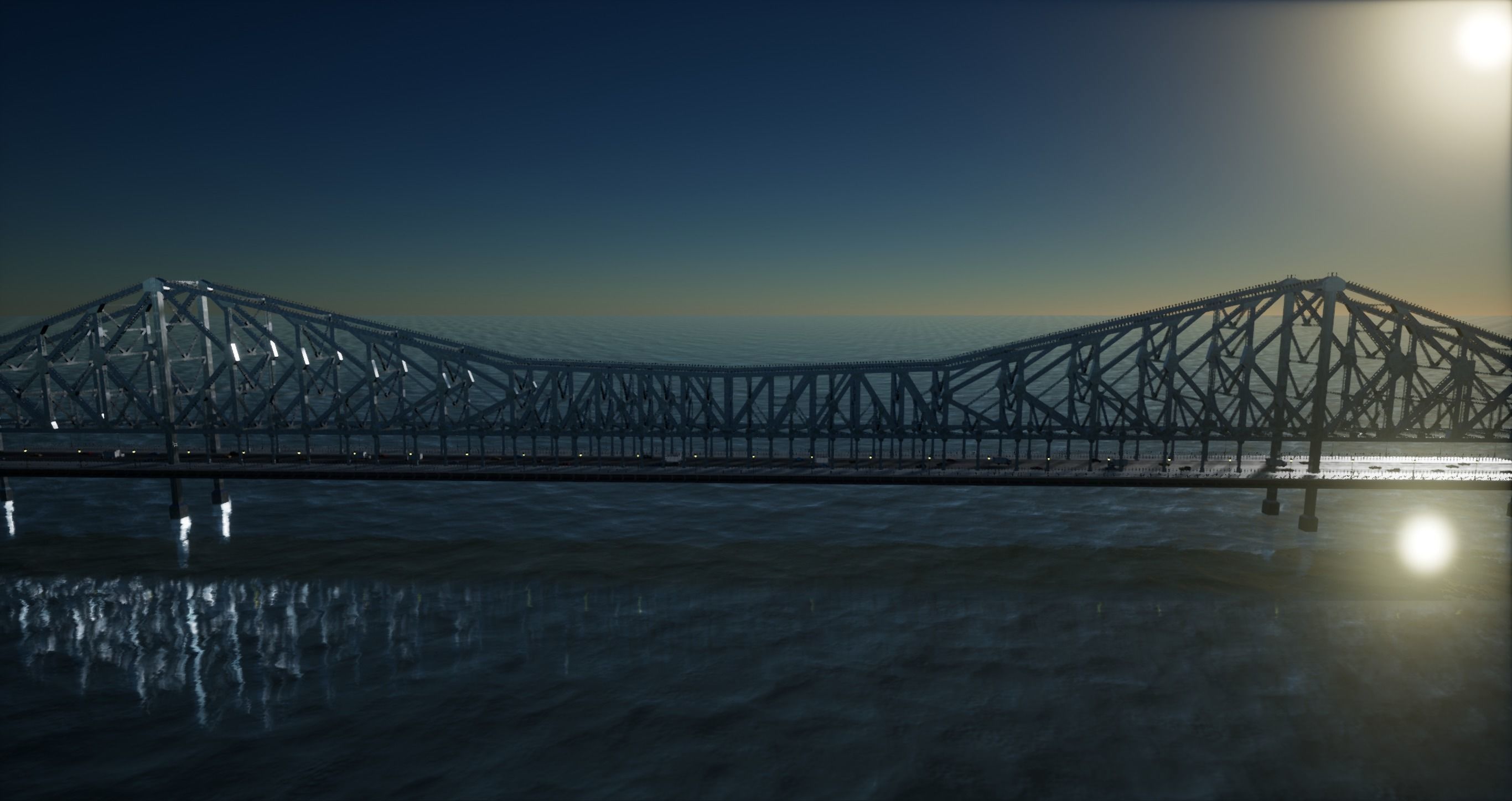Suspension Type Balanced Cantilever Bridge Free 3D model_3