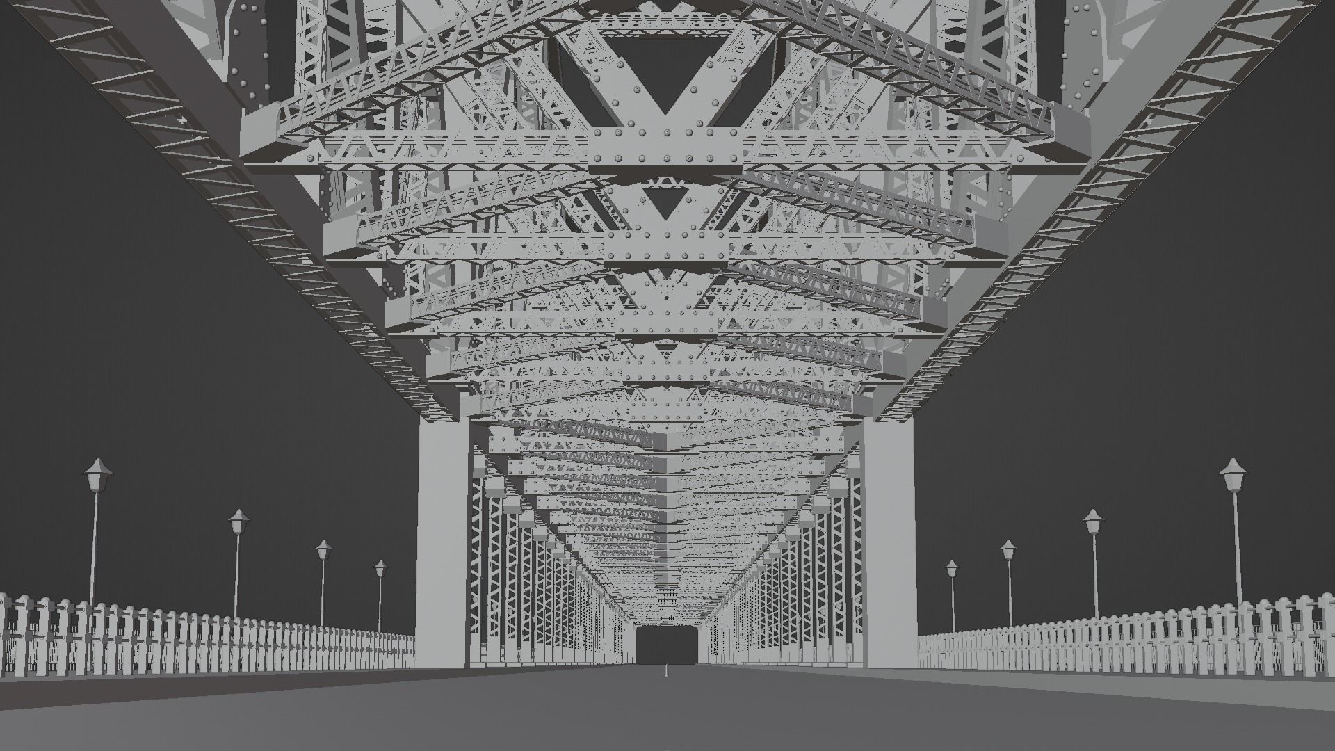 Suspension Type Balanced Cantilever Bridge Free 3D model_6