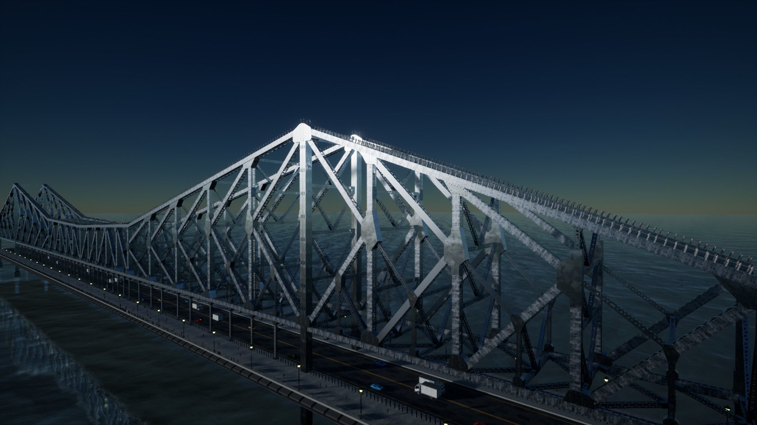 Suspension Type Balanced Cantilever Bridge Free 3D model_5