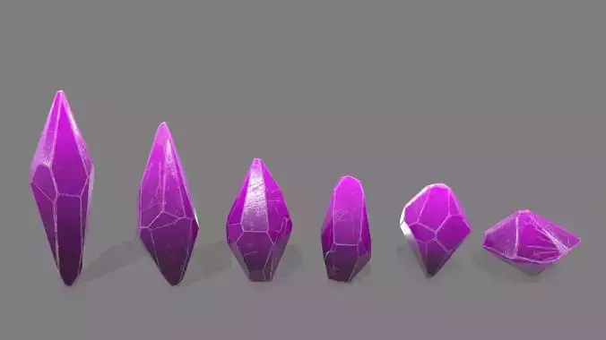 crystal set 1 stone Low-poly 3D model