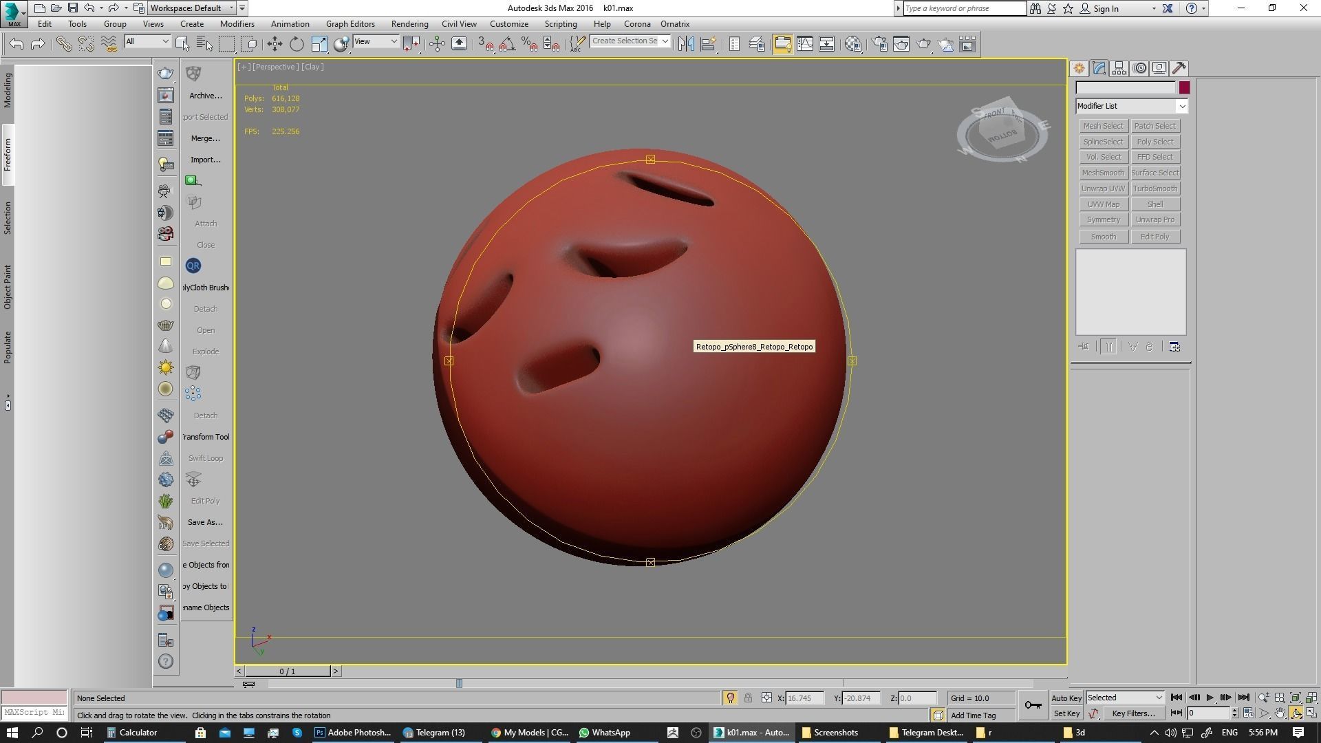 Emoji Pensive Face 3D model_23