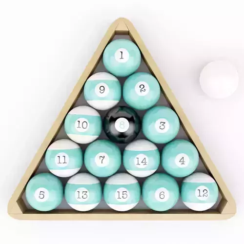 Wood Pool Triangle and  Ball Set 3D model