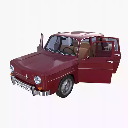 Renault 8 with interior Dark Red