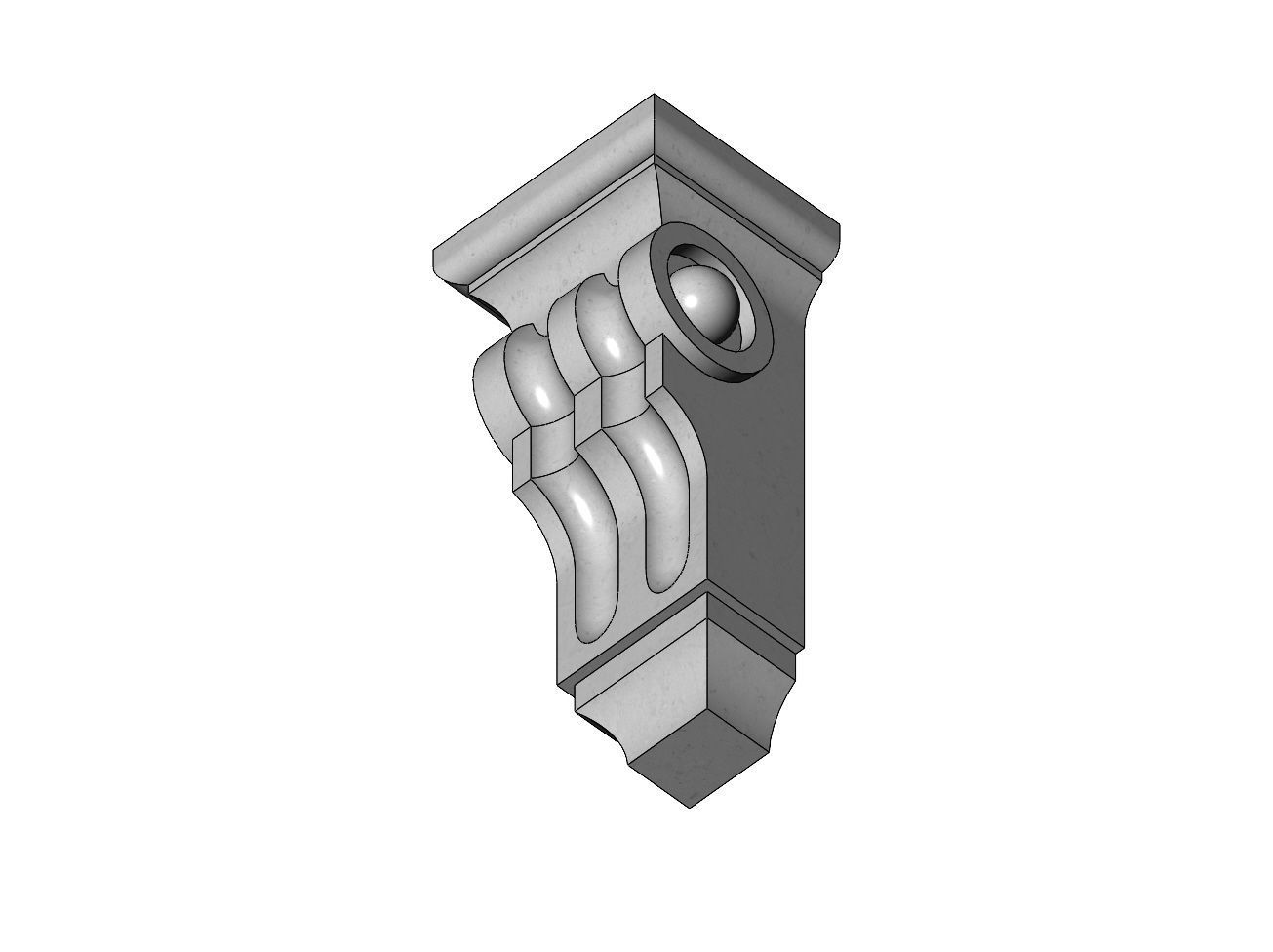 Corinthian Corbel and Bracket 3D print model_3