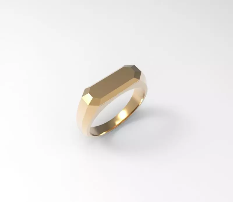 facet geometric ring gold 3D print model_0