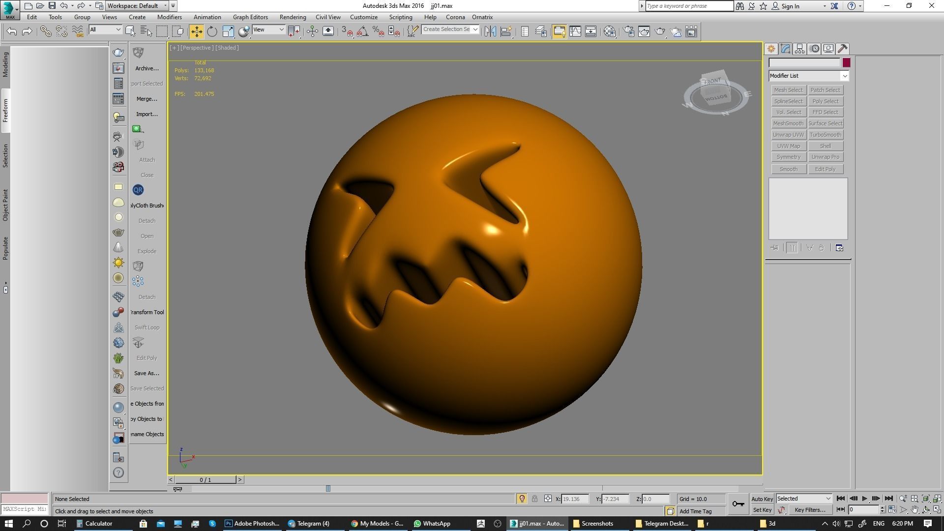 Emoji Confounded Face 3D model_6