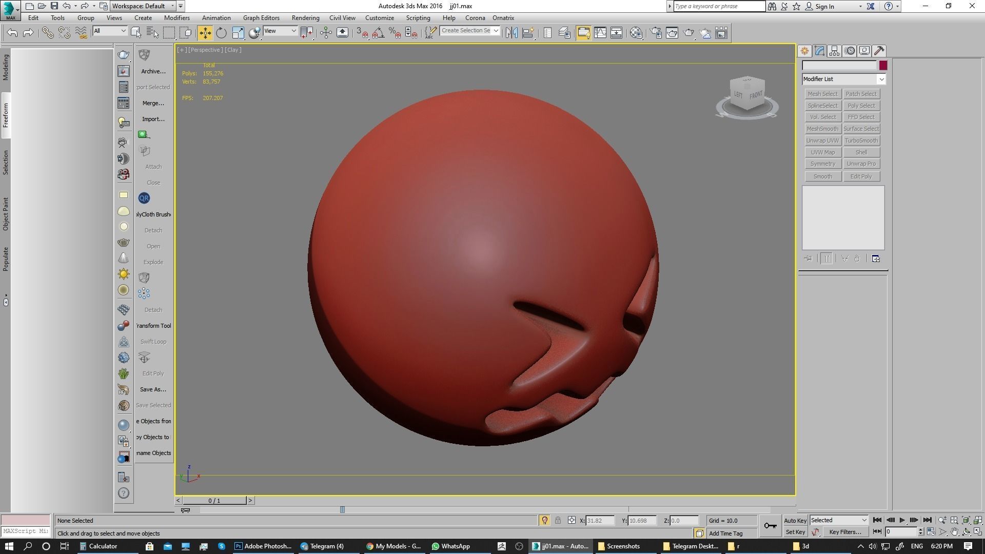 Emoji Confounded Face 3D model_18