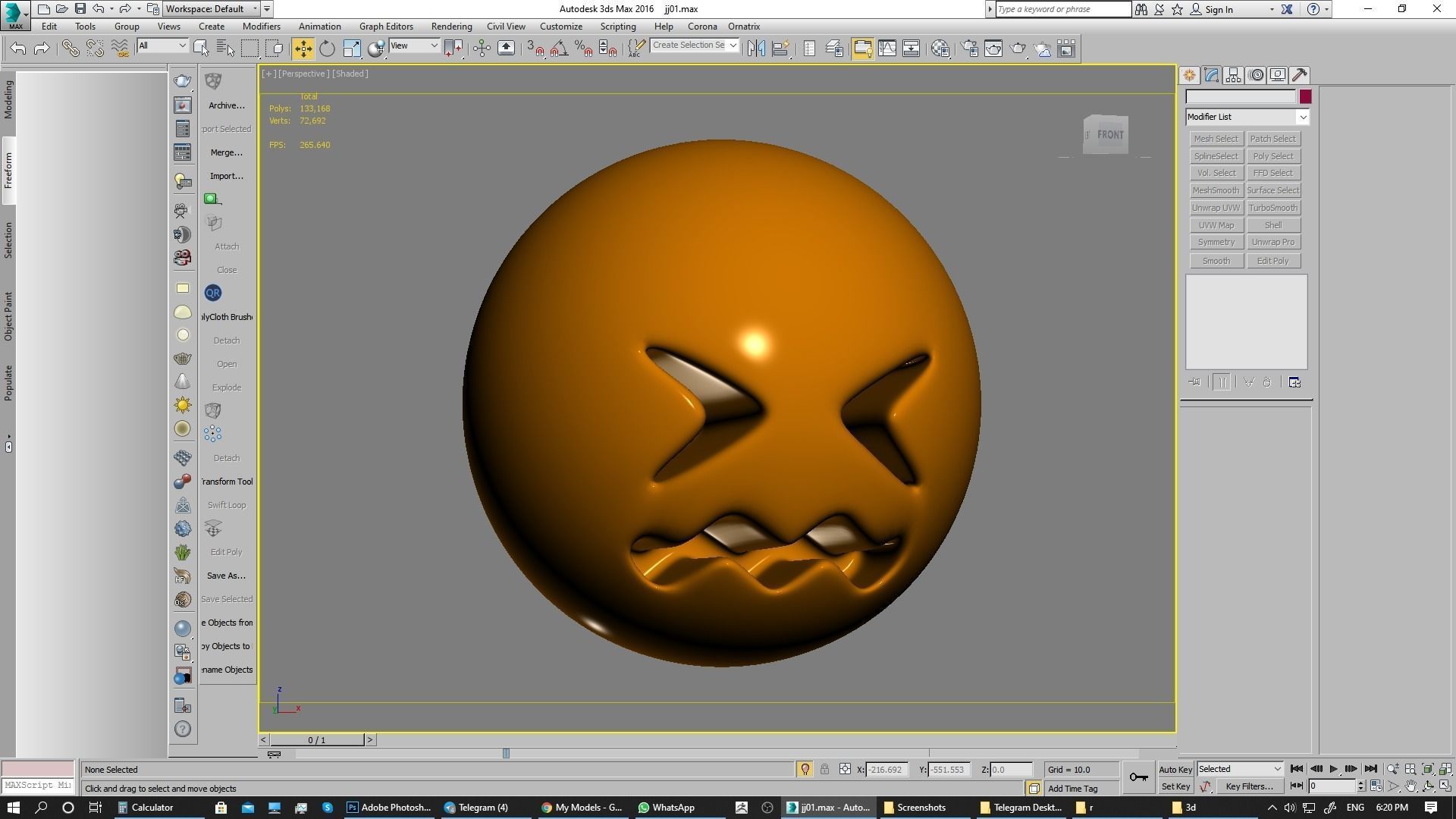 Emoji Confounded Face 3D model_9