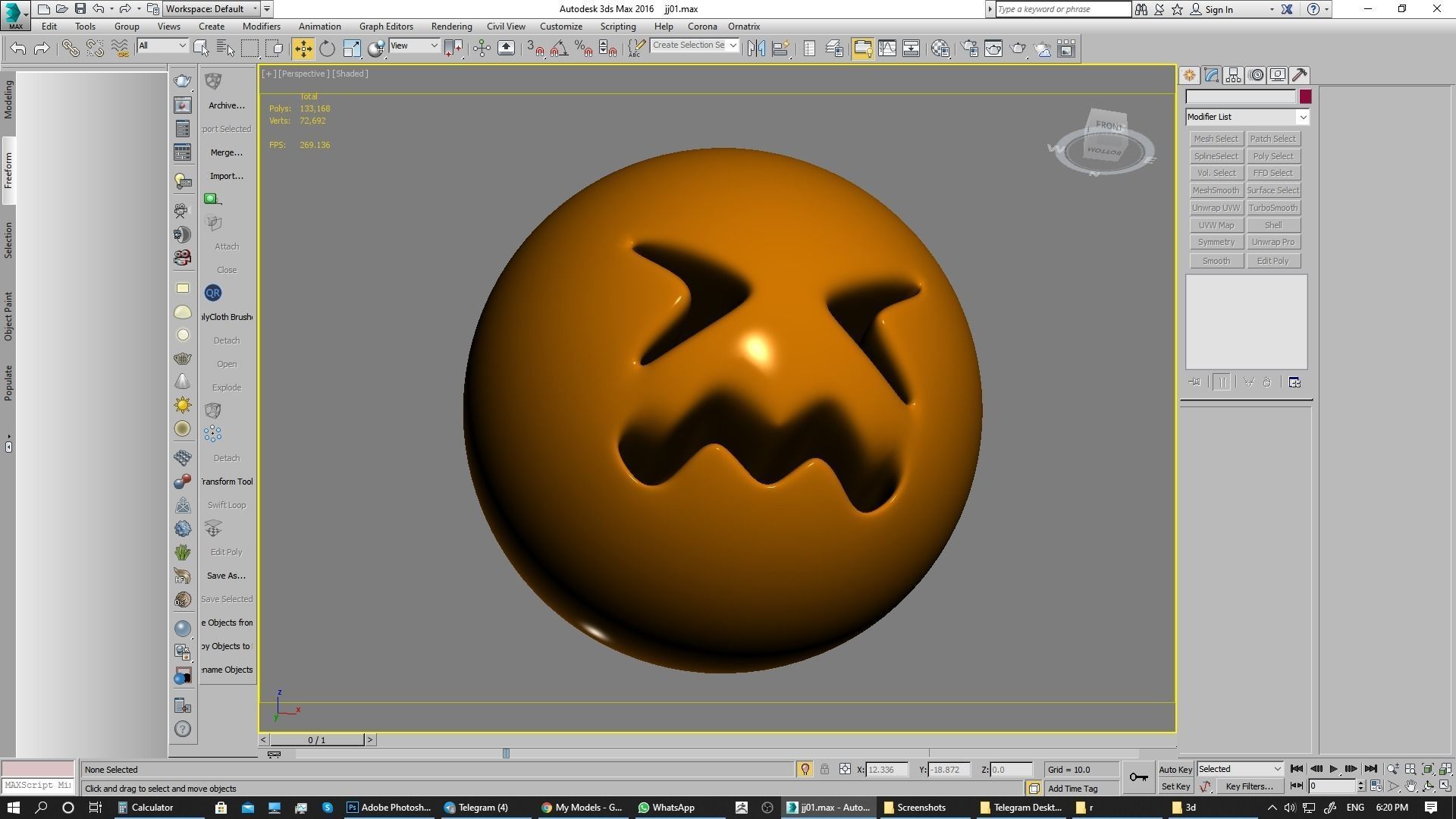 Emoji Confounded Face 3D model_5