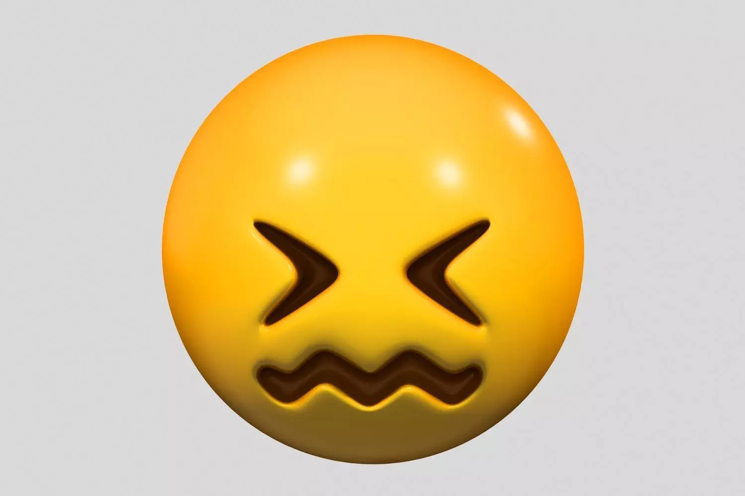 Emoji Confounded Face 3D model_0