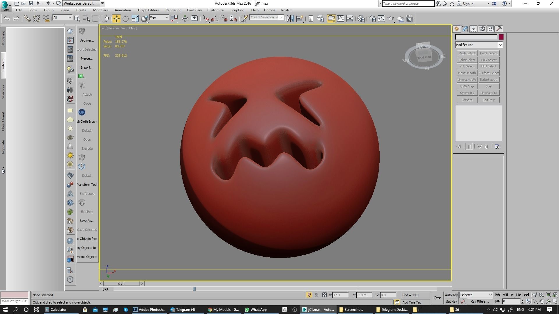 Emoji Confounded Face 3D model_22