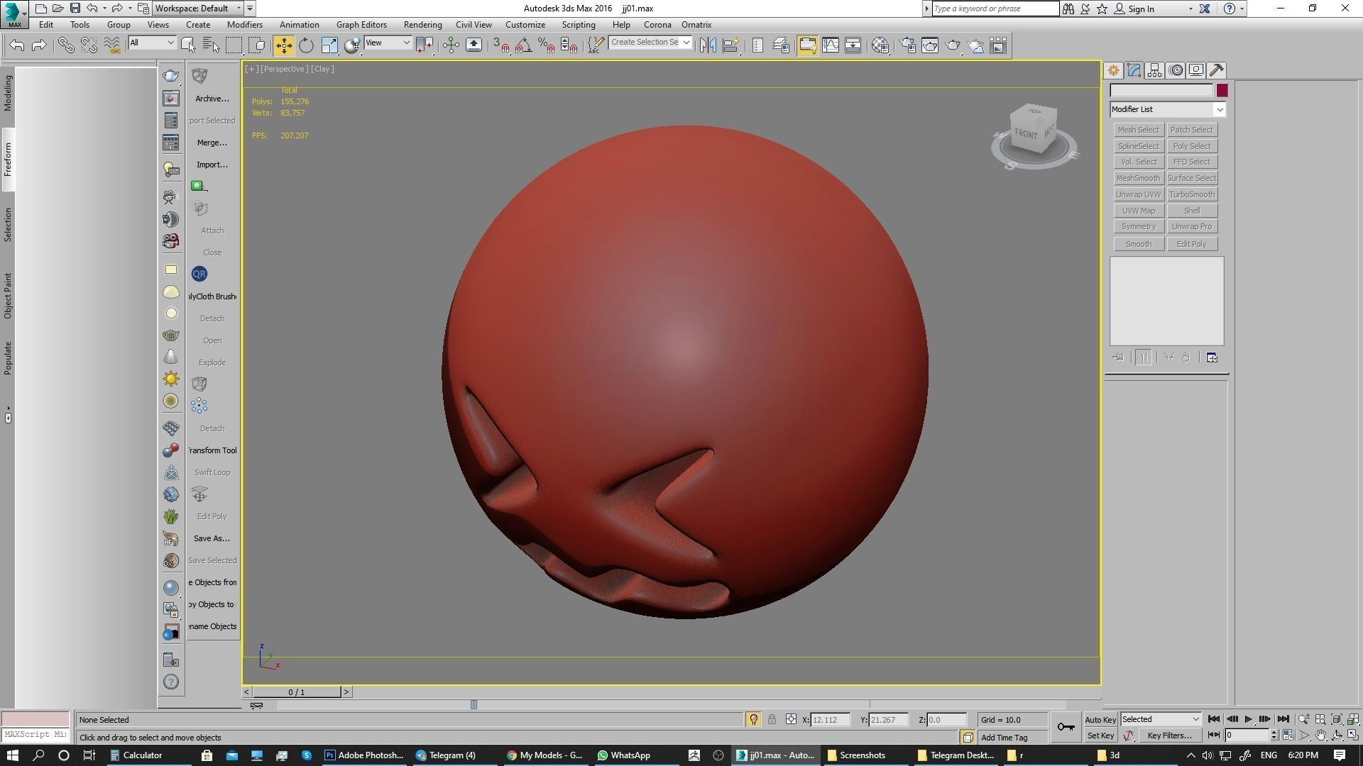 Emoji Confounded Face 3D model_19