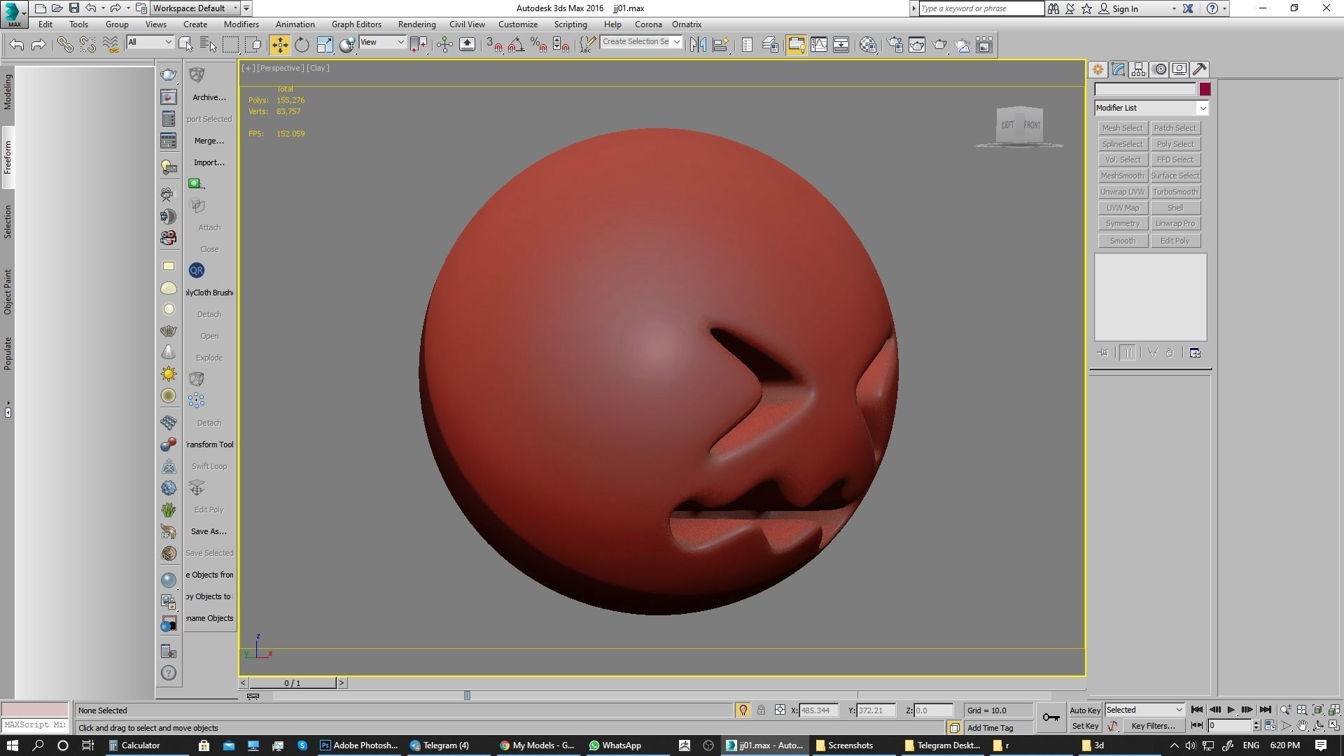 Emoji Confounded Face 3D model_17