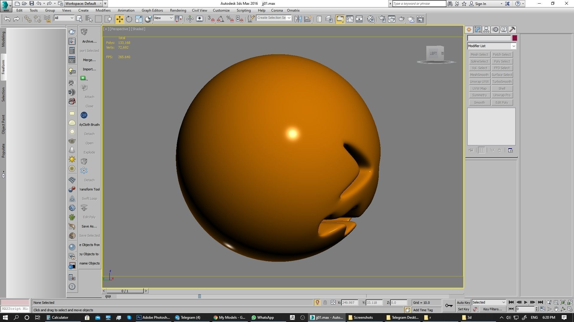 Emoji Confounded Face 3D model_10