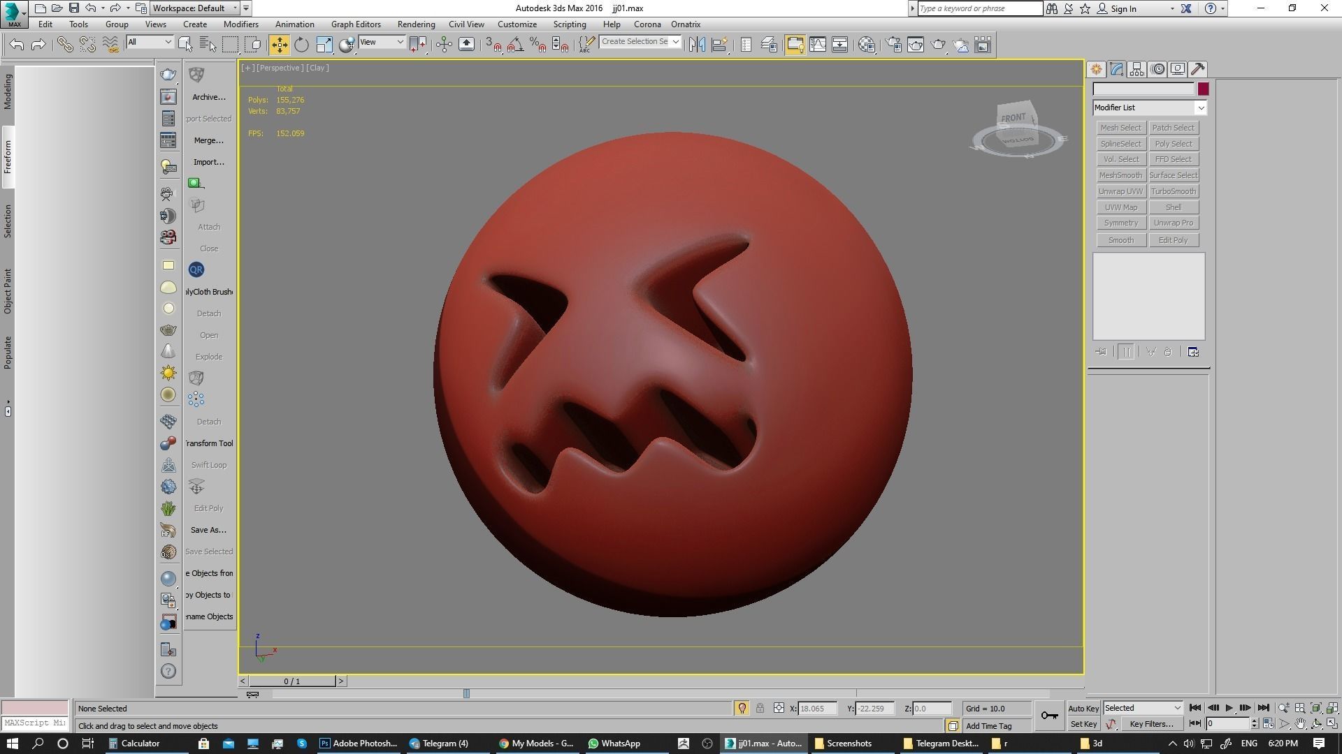 Emoji Confounded Face 3D model_16