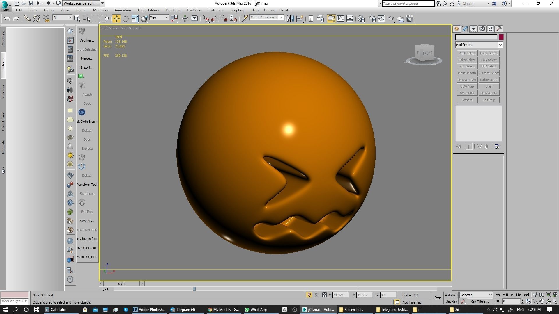 Emoji Confounded Face 3D model_4