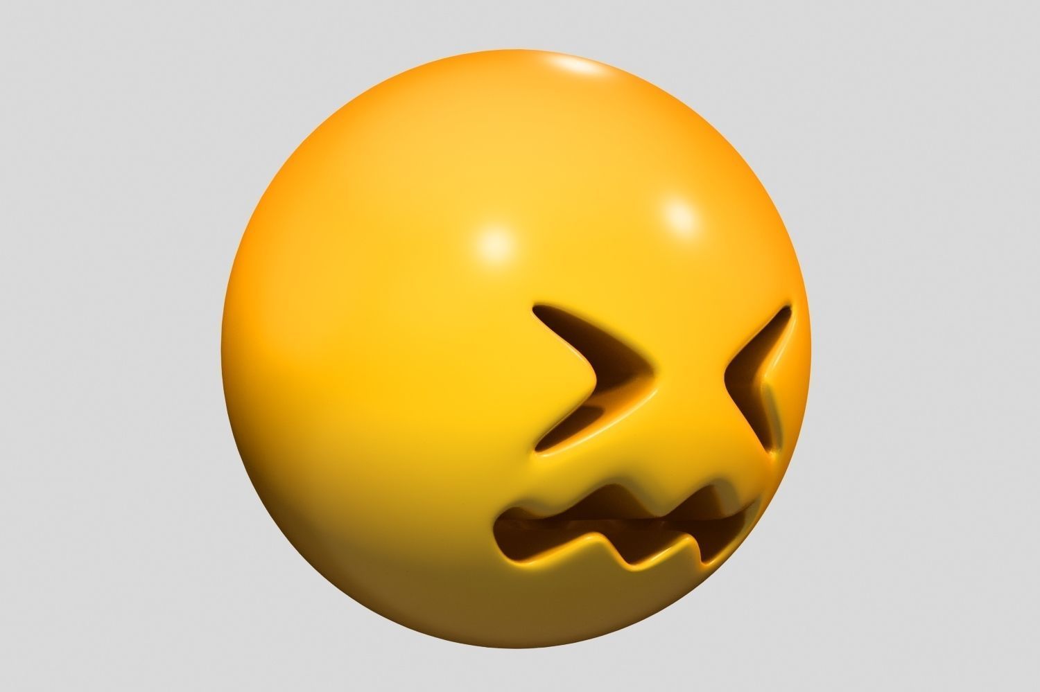 Emoji Confounded Face 3D model_1