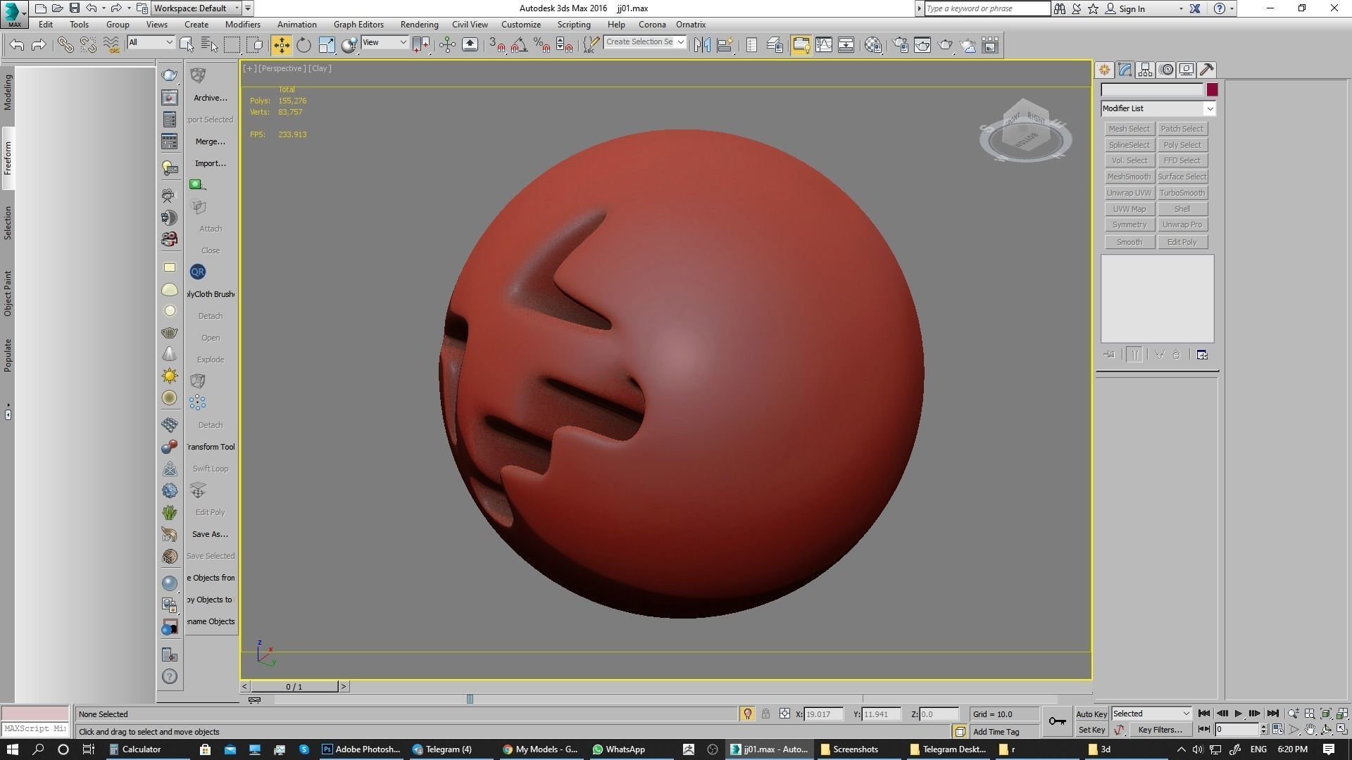 Emoji Confounded Face 3D model_20