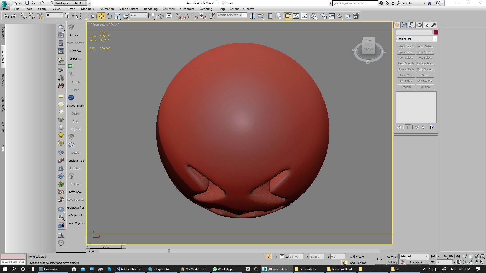 Emoji Confounded Face 3D model_23