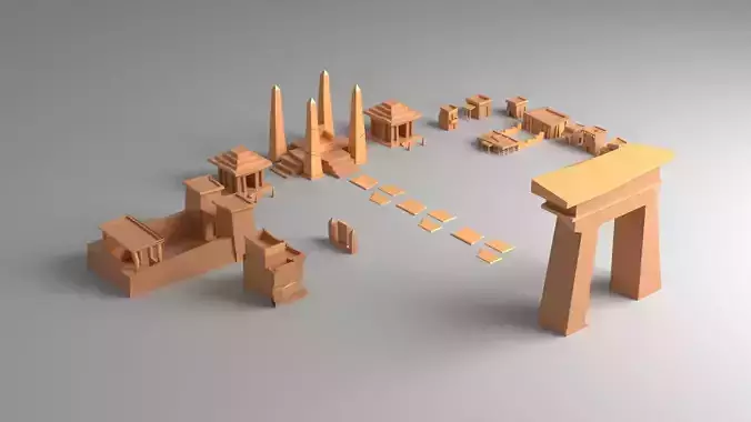 Egypt Old Style City Low Poly