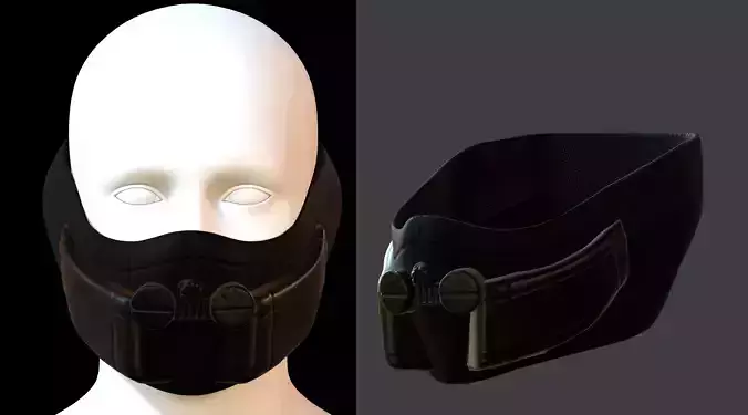 Gas mask helmet 3d model scifi Low-poly 