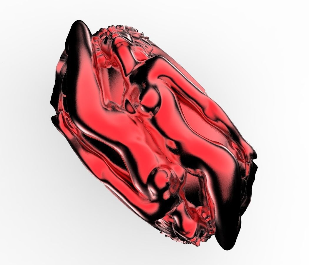 two woman ring 3D print model_2