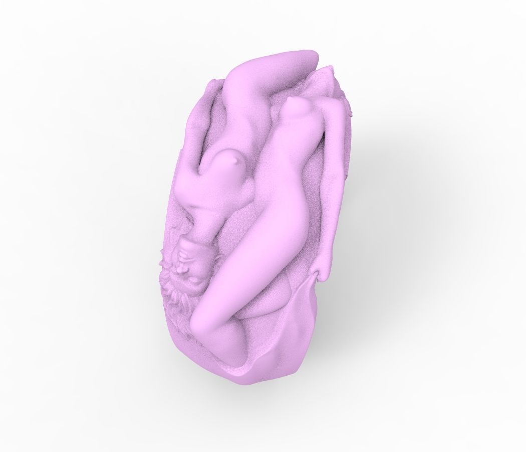 two woman ring 3D print model_11