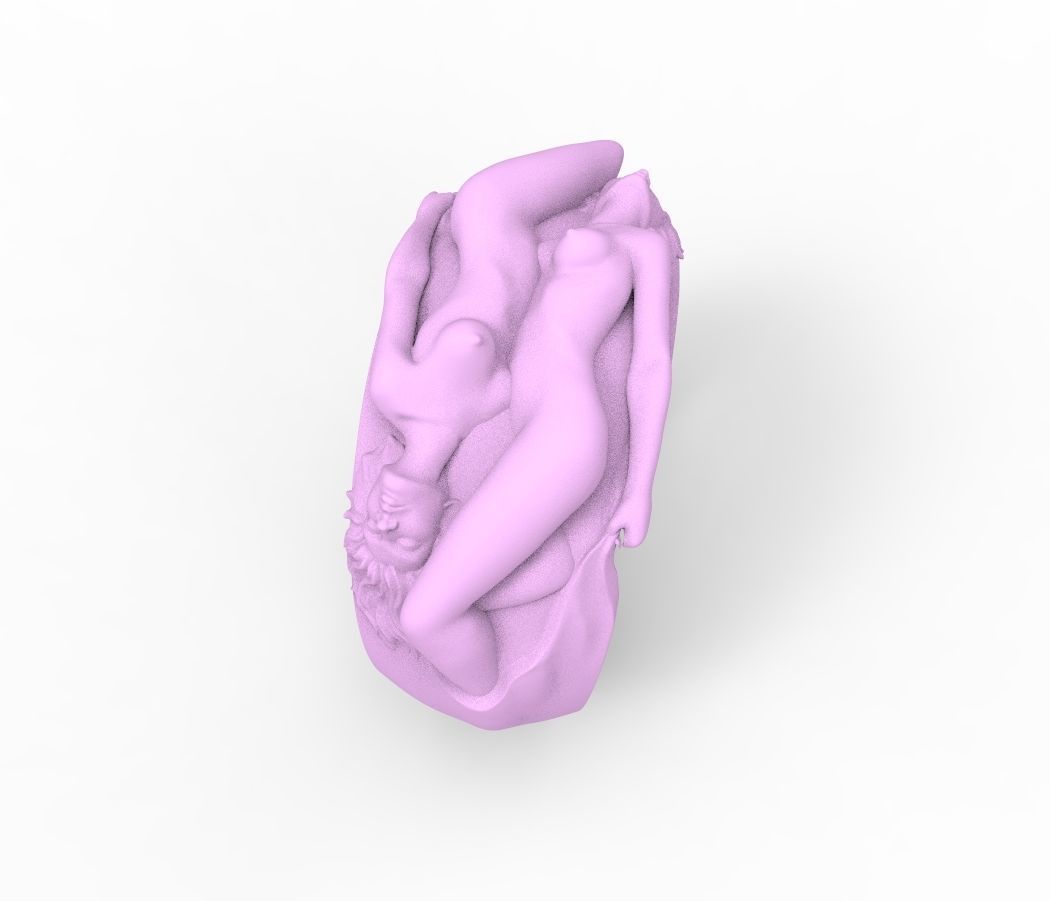 two woman ring 3D print model_10