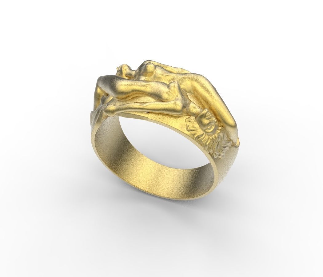 two woman ring 3D print model_5
