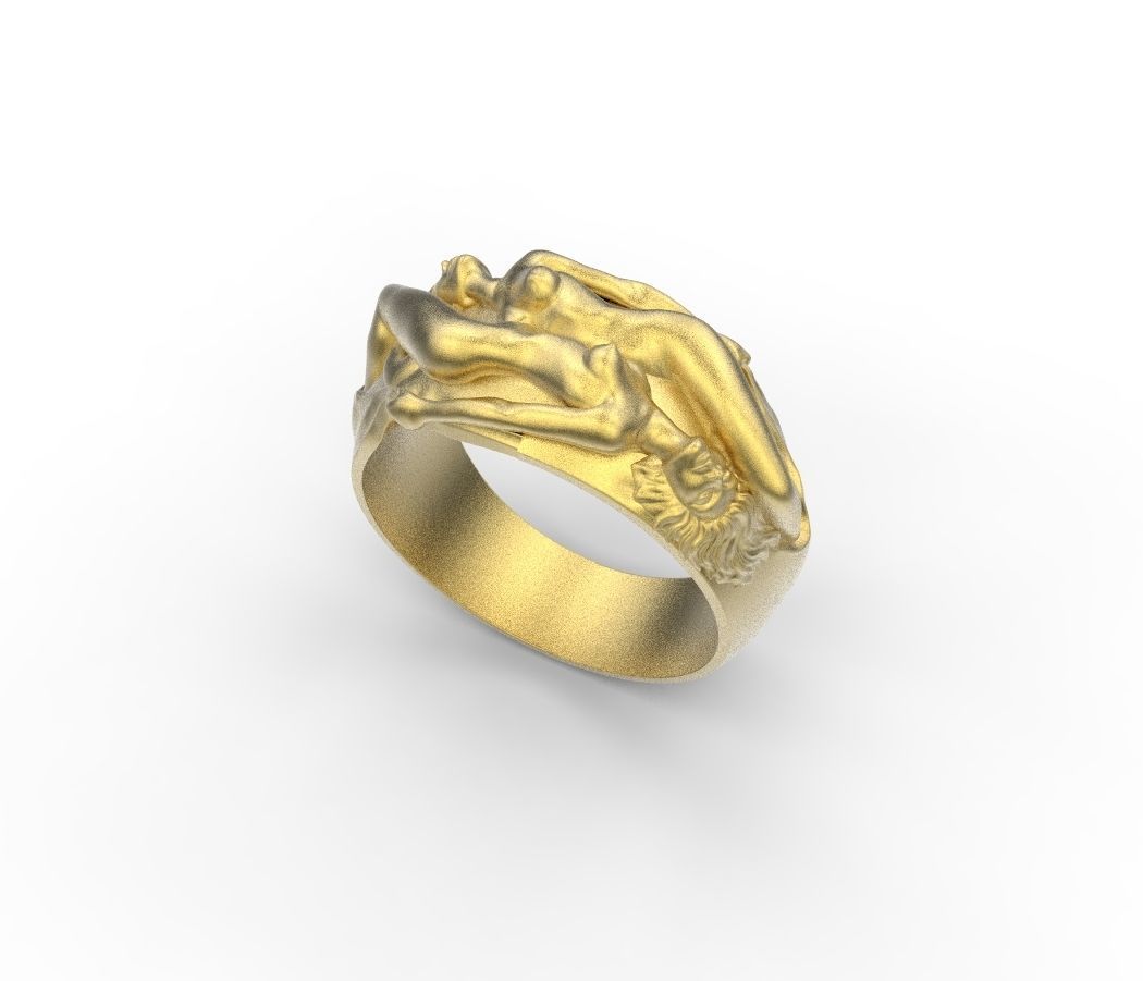 two woman ring 3D print model_7