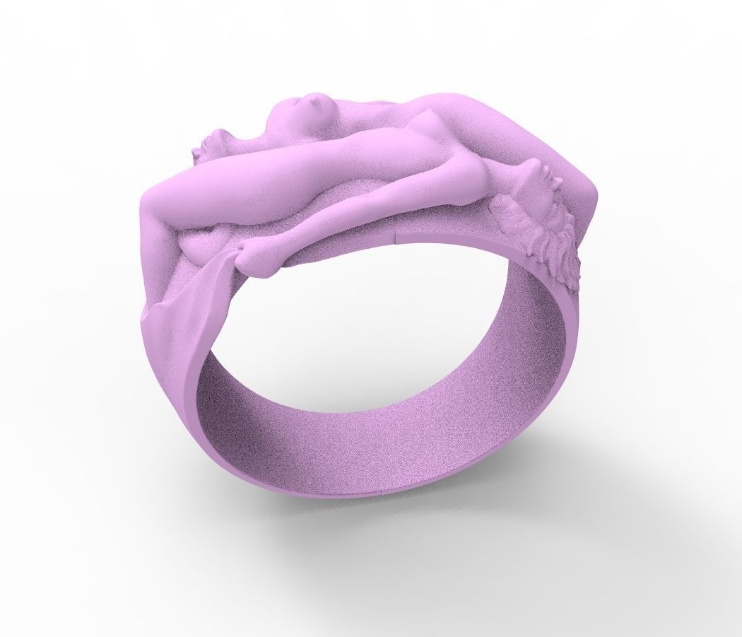 two woman ring 3D print model_12