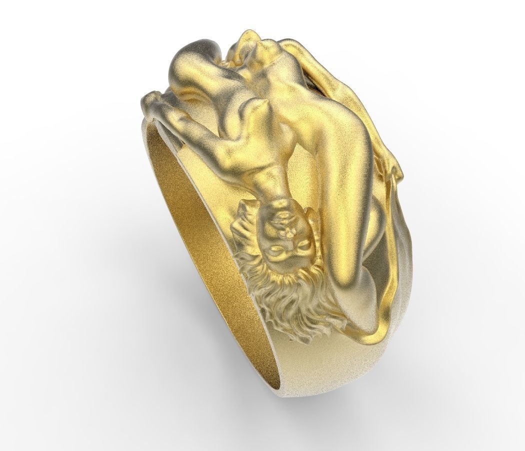 two woman ring 3D print model_8