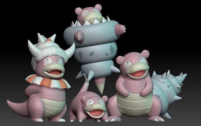 Pokemon Slowpoke Mega Slowbro Slowking 3D print model