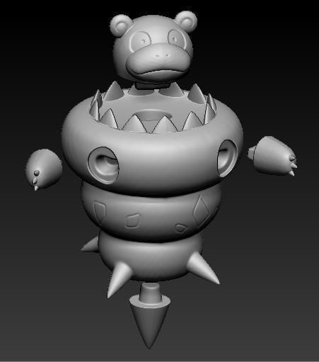 Pokemon Slowpoke Mega Slowbro Slowking 3D print model_7