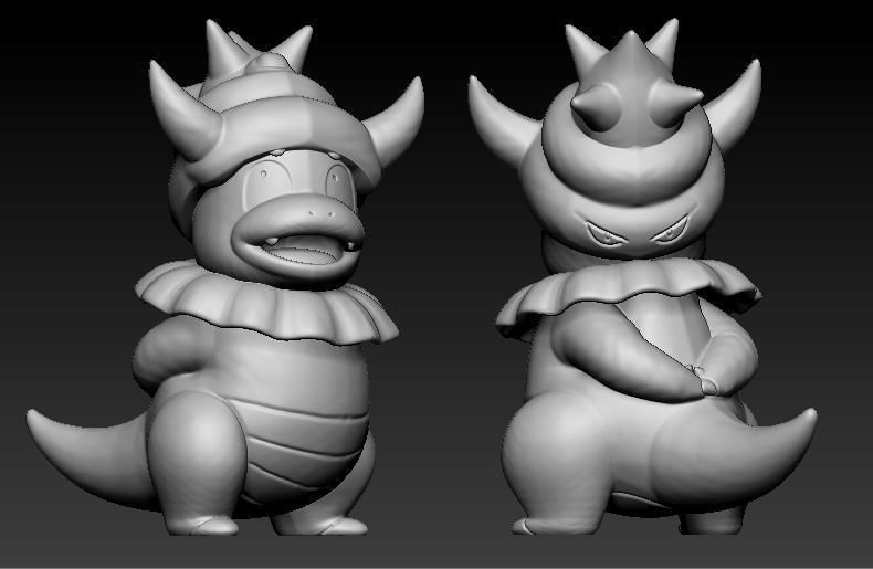 Pokemon Slowpoke Mega Slowbro Slowking 3D print model_4