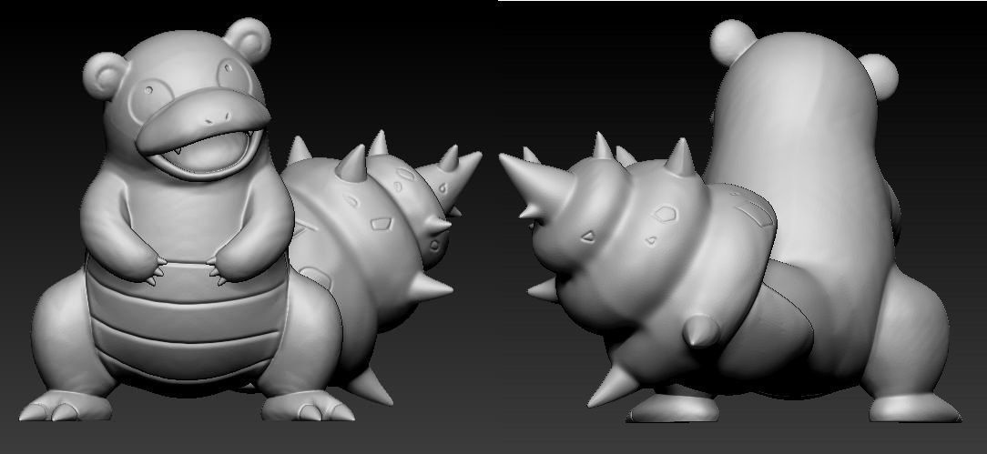 Pokemon Slowpoke Mega Slowbro Slowking 3D print model_3