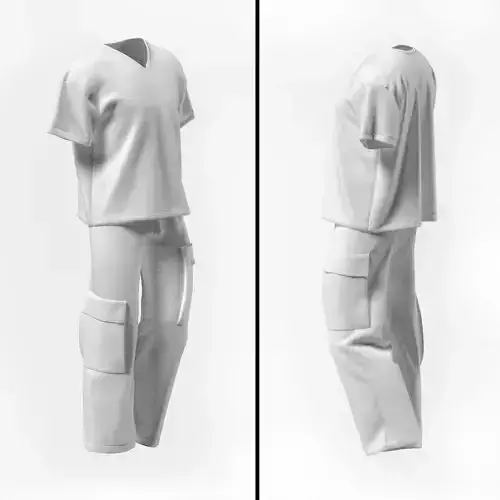 Mens outfit clothing set t-shirt pants Marvelous Designer
