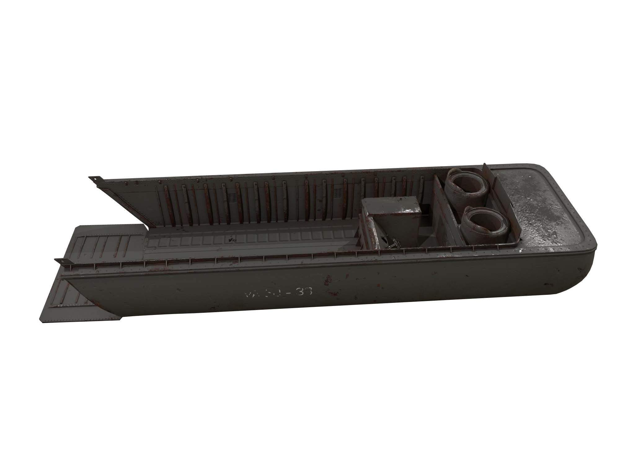 LCVP Landing Craft Low-poly 3D model_4