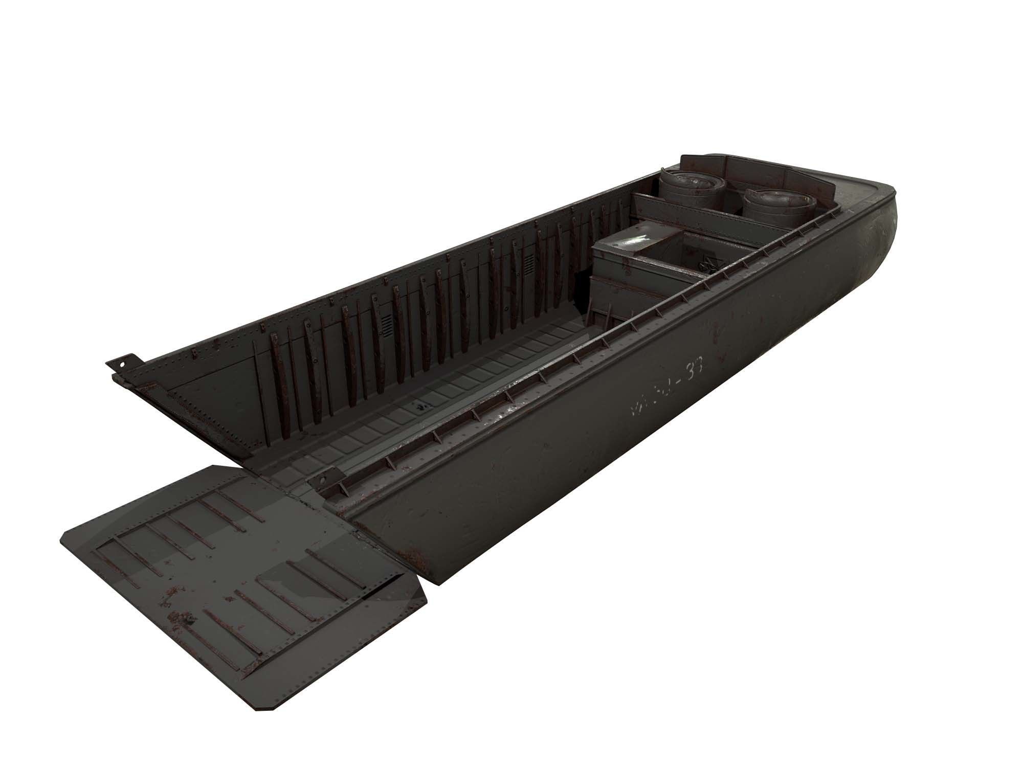 LCVP Landing Craft Low-poly 3D model_1